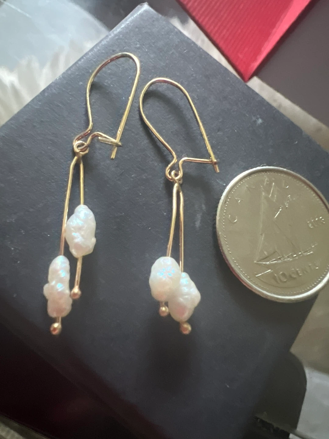 14 k Gold Pearl Drop Earrings - photo 3