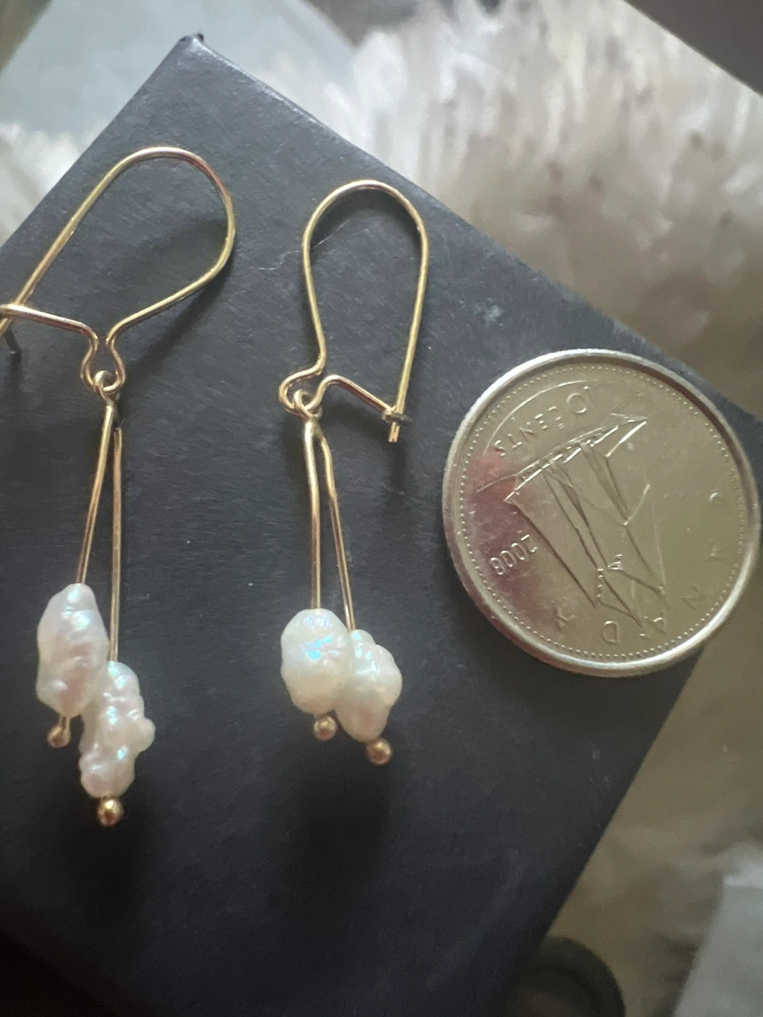 14 k Gold Pearl Drop Earrings - photo 2