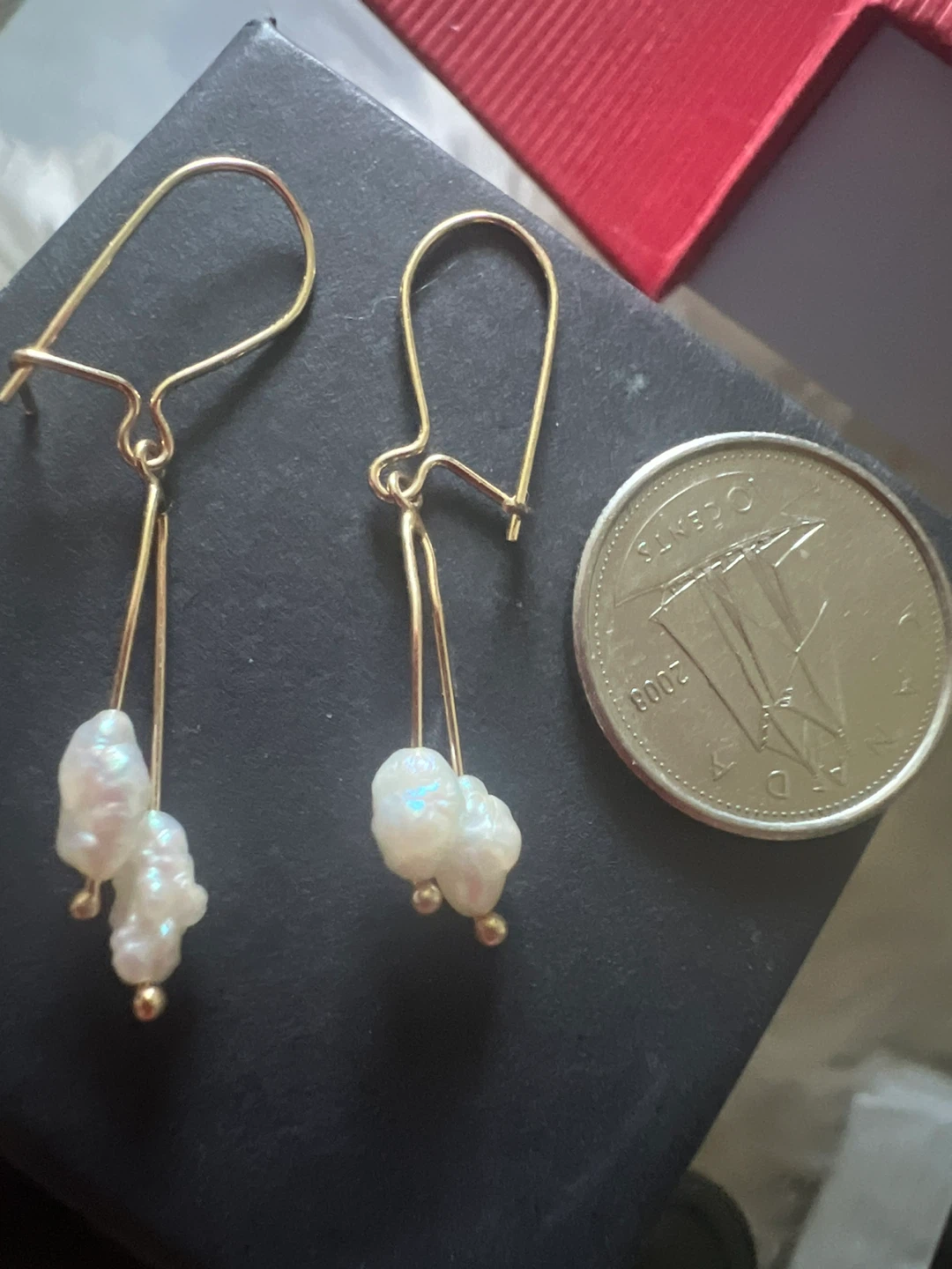 14 k Gold Pearl Drop Earrings - photo 4