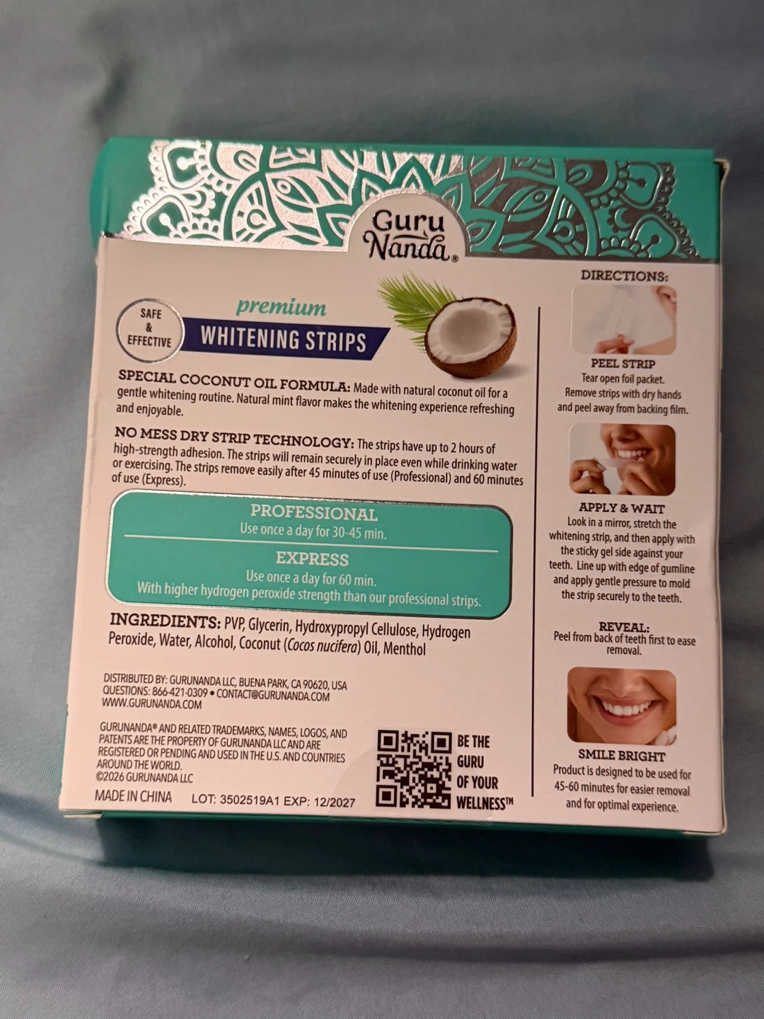 Guru Nanda Premium Whitening Strips - 30 Treatments - photo 3