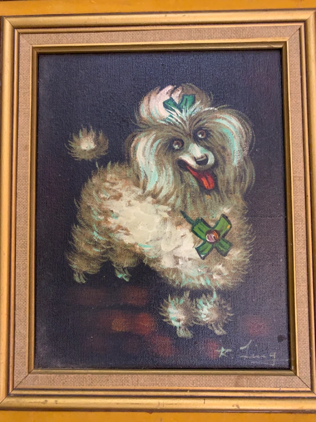 Framed oil Painting of a Poodle - photo 2
