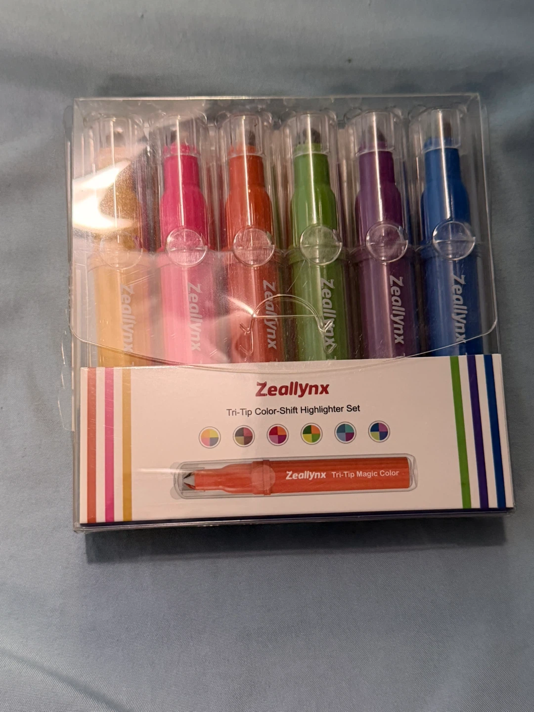 Zeallynx Tri-Tip Color-Shift Highlighter Set
