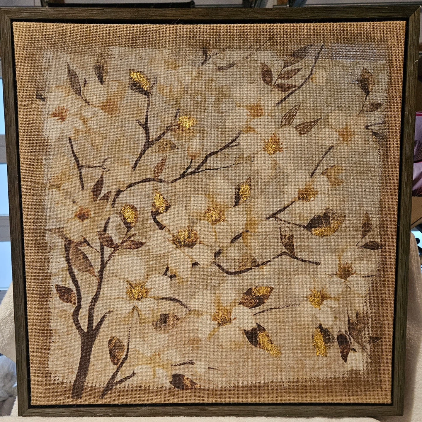 Framed Floral Wall Art - Canvas Print (23.5 x 23.5 inches)