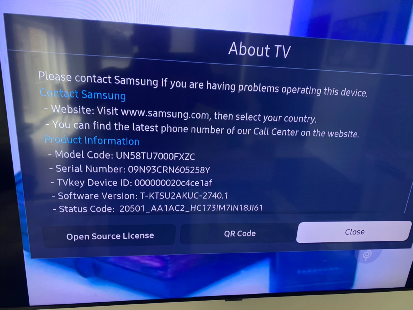 58 inch 4KUHD Samsung TV - photo 3