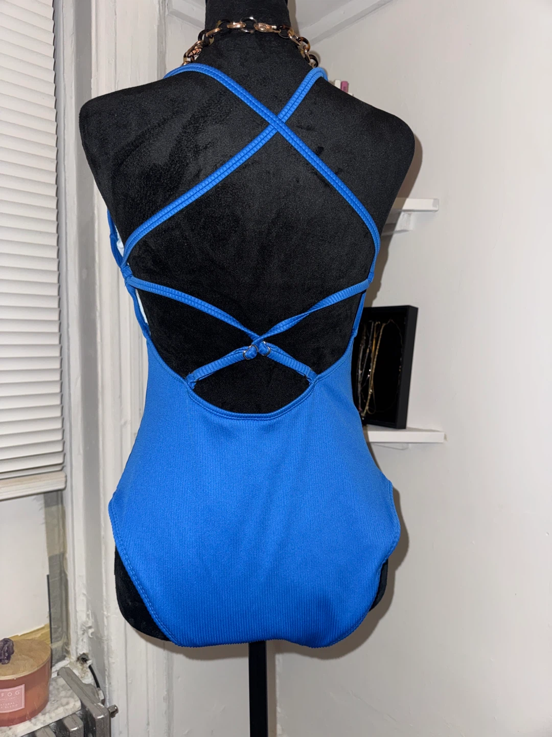 Royal Blue Lace-Up One-Piece Swimsuit - photo 2