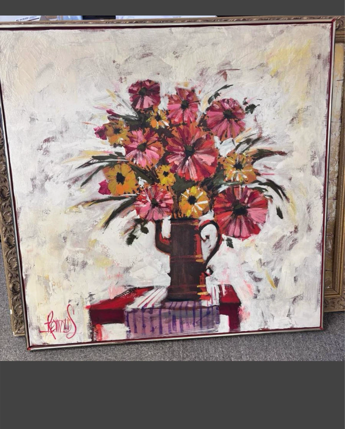 Vintage Lee Reynolds  painting, mid-century modern 40 inch - photo 2