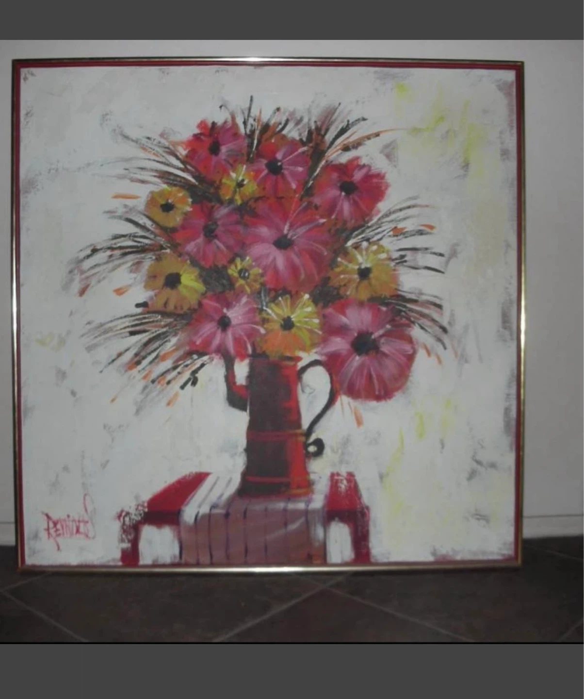 Vintage Lee Reynolds  painting, mid-century modern 40 inch - photo 3
