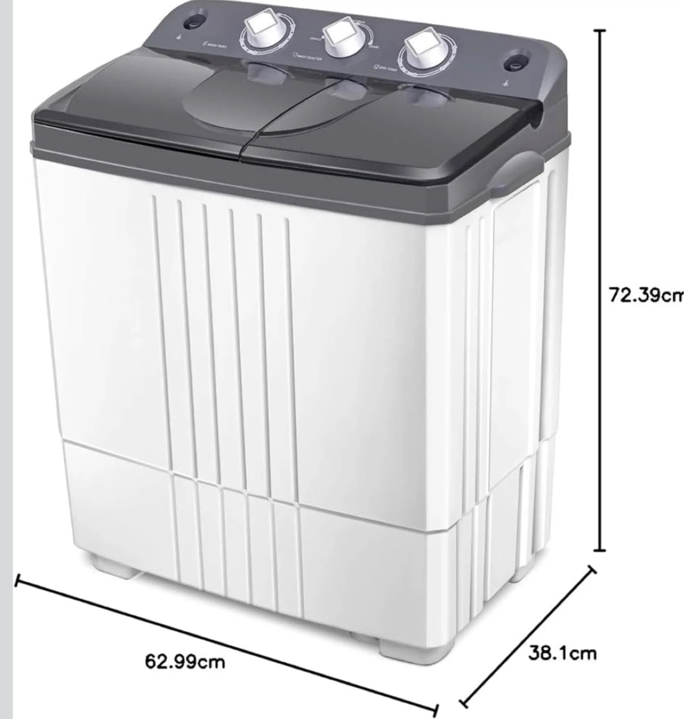 Giantex EP20313 Portable Washing Machine - Gray & White - photo 4