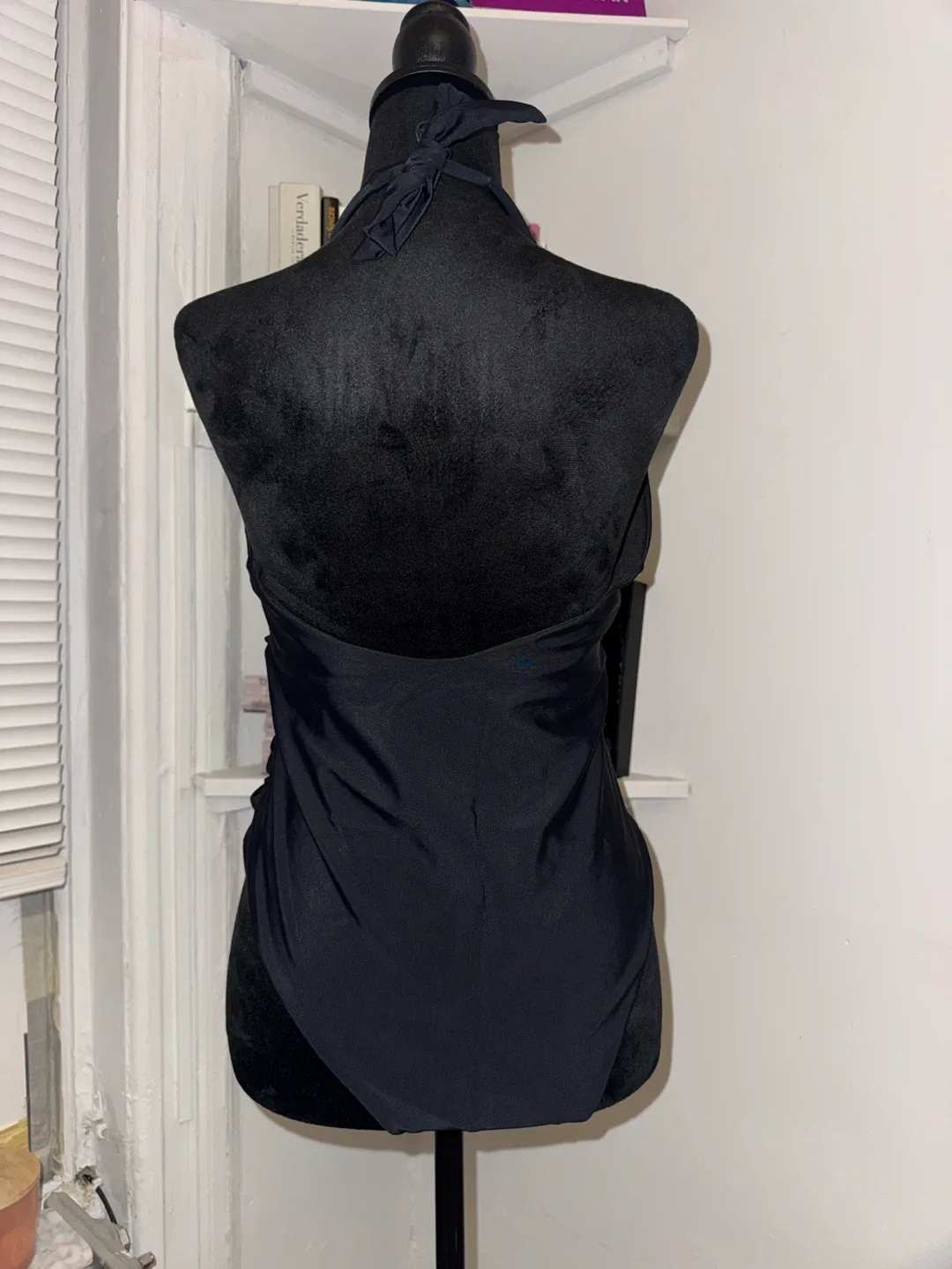 Black One-Piece Swimsuit with Starfish Embellishment - photo 2