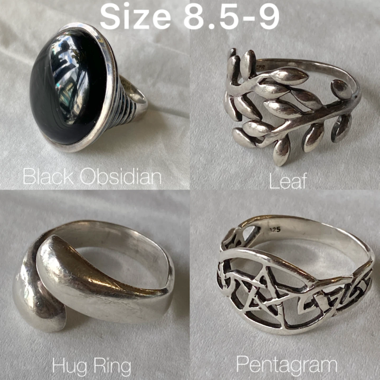Sterling Silver Rings 8.5-9