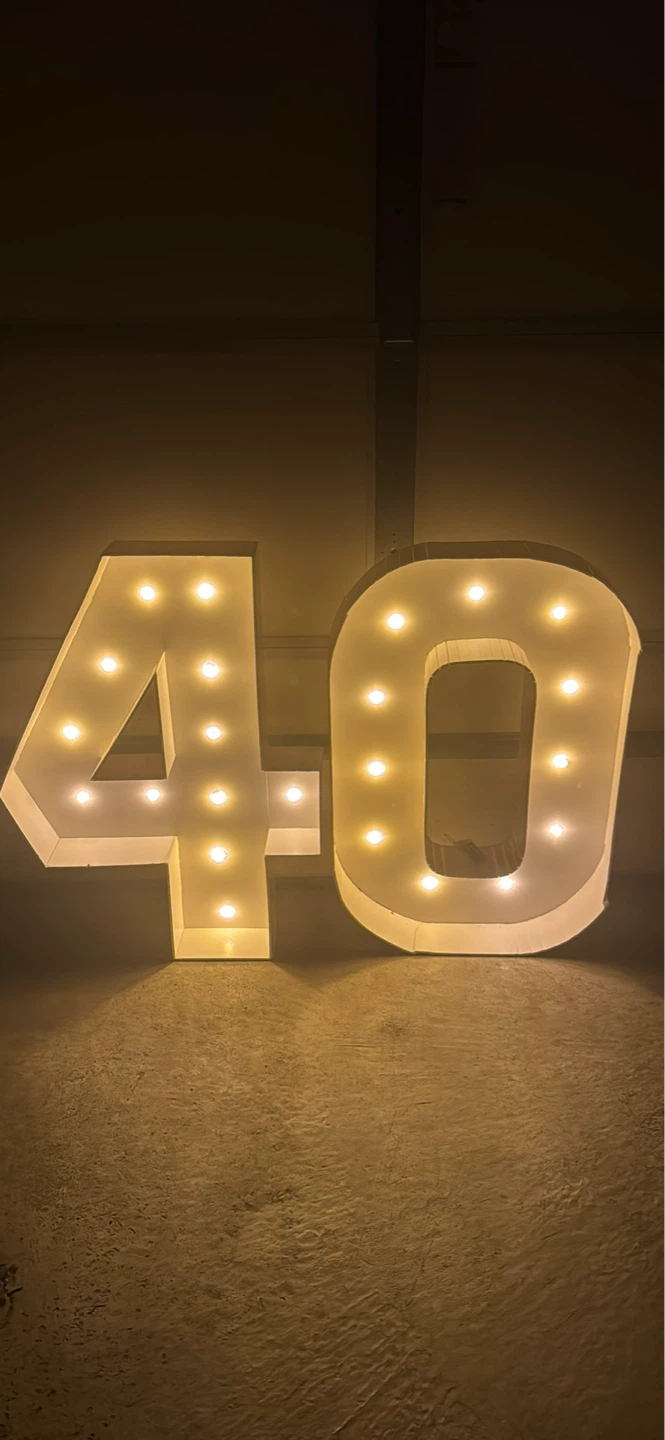 Light-up "40" Marquee Numbers