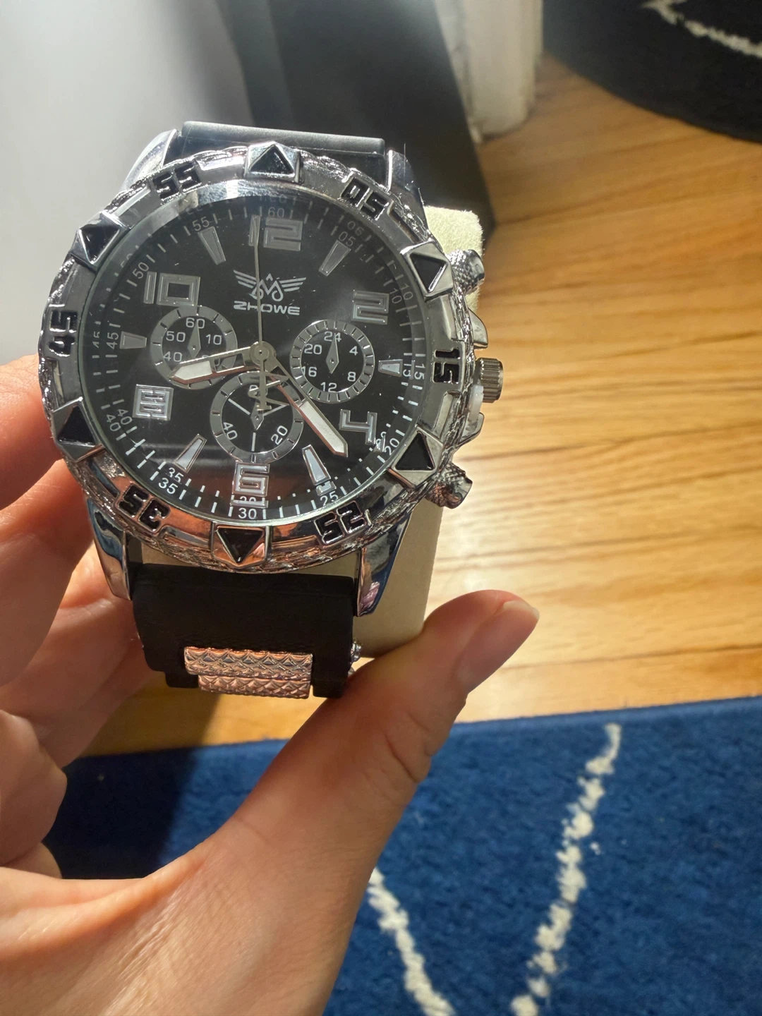 Zhowe Men's Watch Black Silicone Band - photo 5