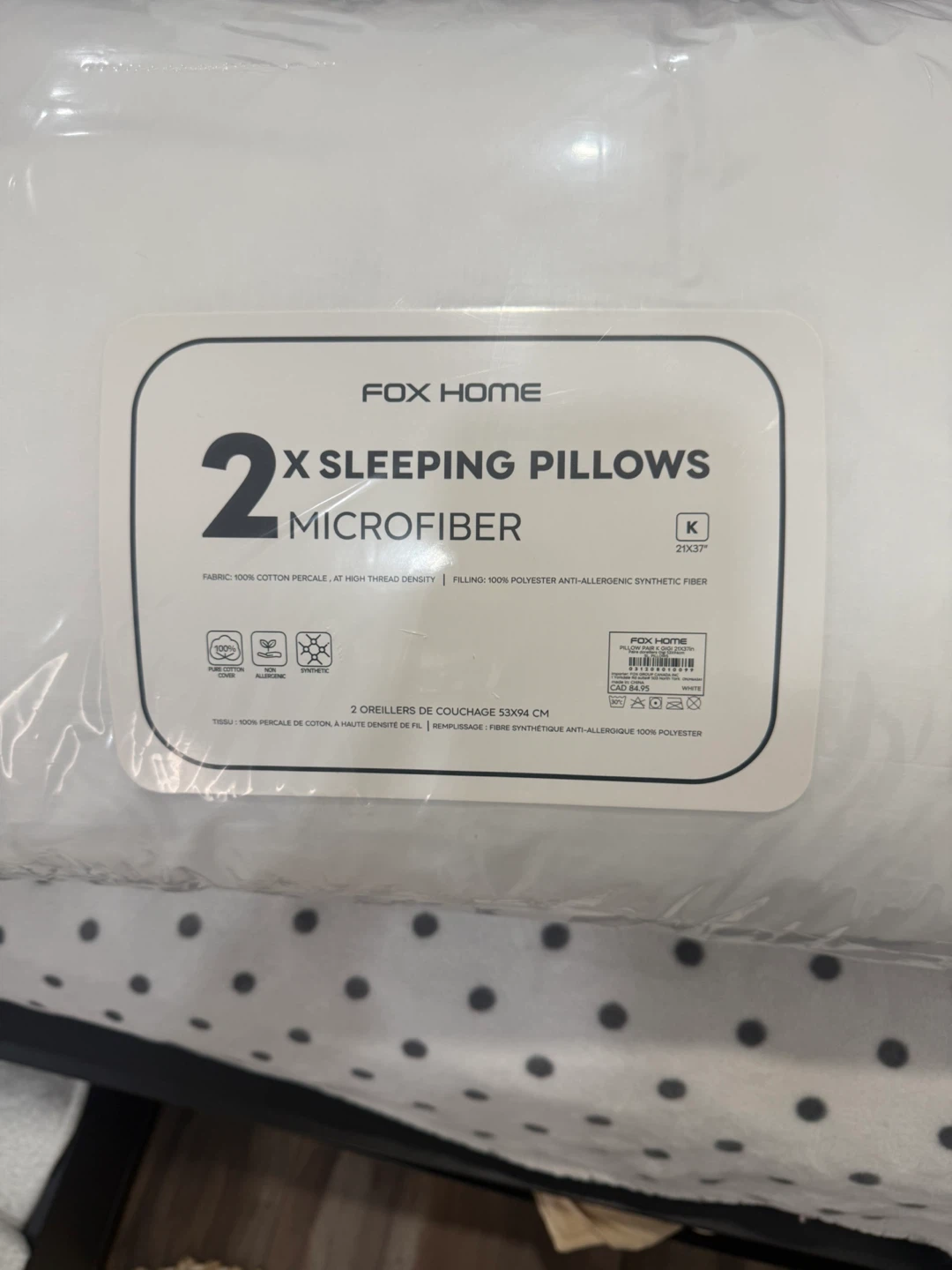 Fox Home Microfiber Sleeping Pillows - Set of 2