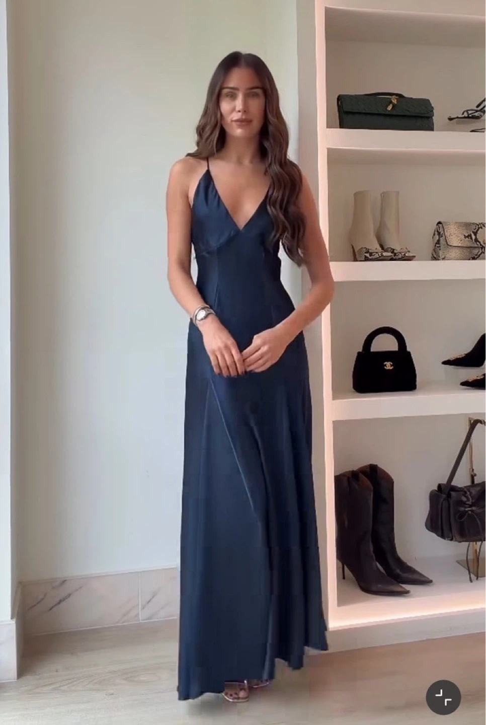 Zara Satin Maxi Slip Dress size M