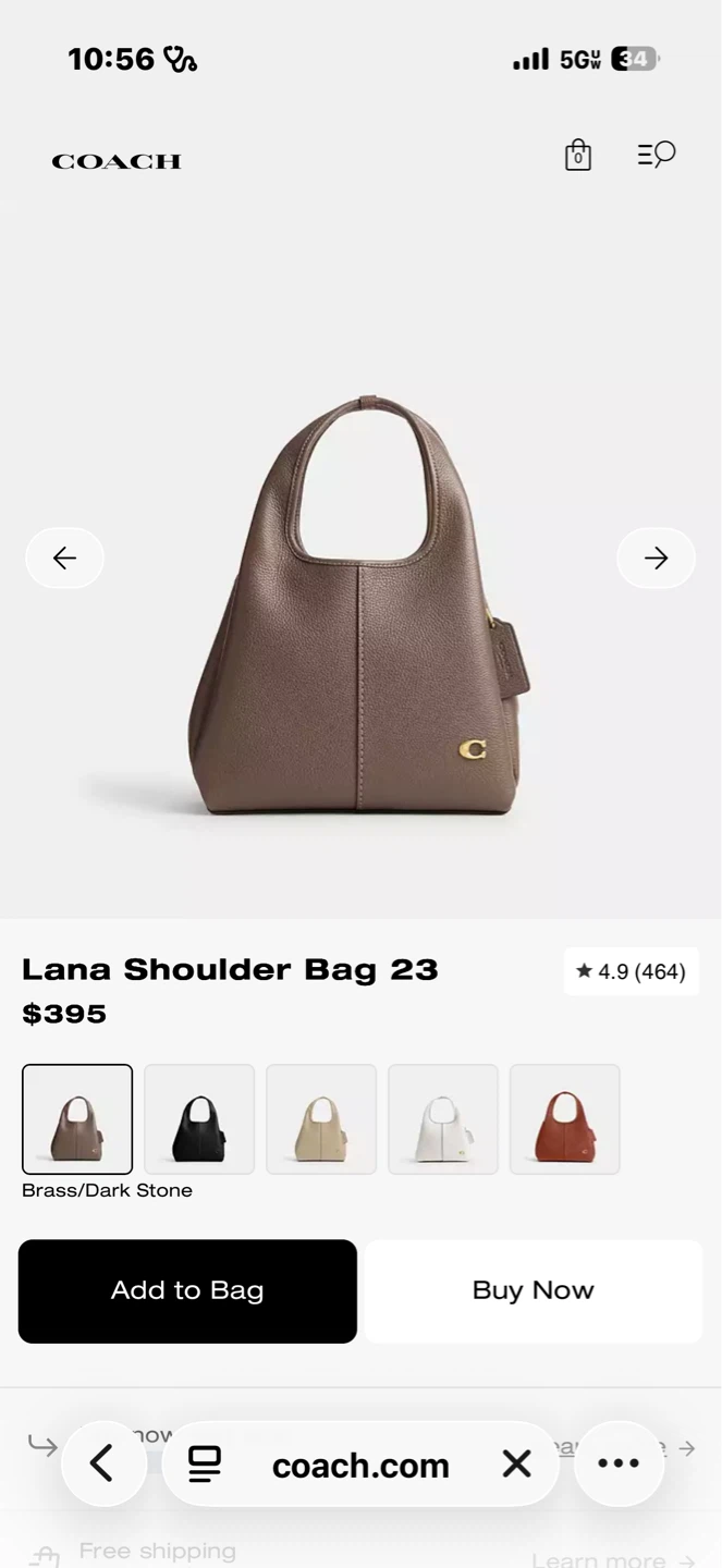 Coach Lana Shoulder Bag 23 Brass/Dark Stone