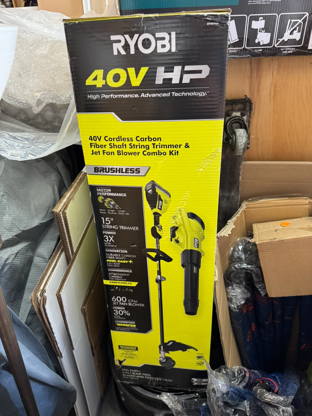 Ryobi 40V HP Cordless String Trimmer & Blower Combo Kit
