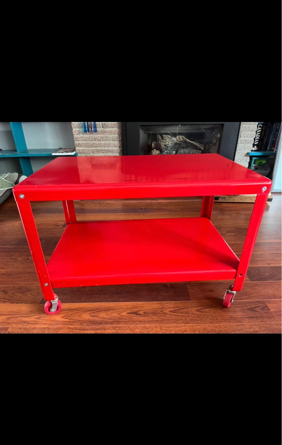 Red Coffee Table with Wheels - photo 2