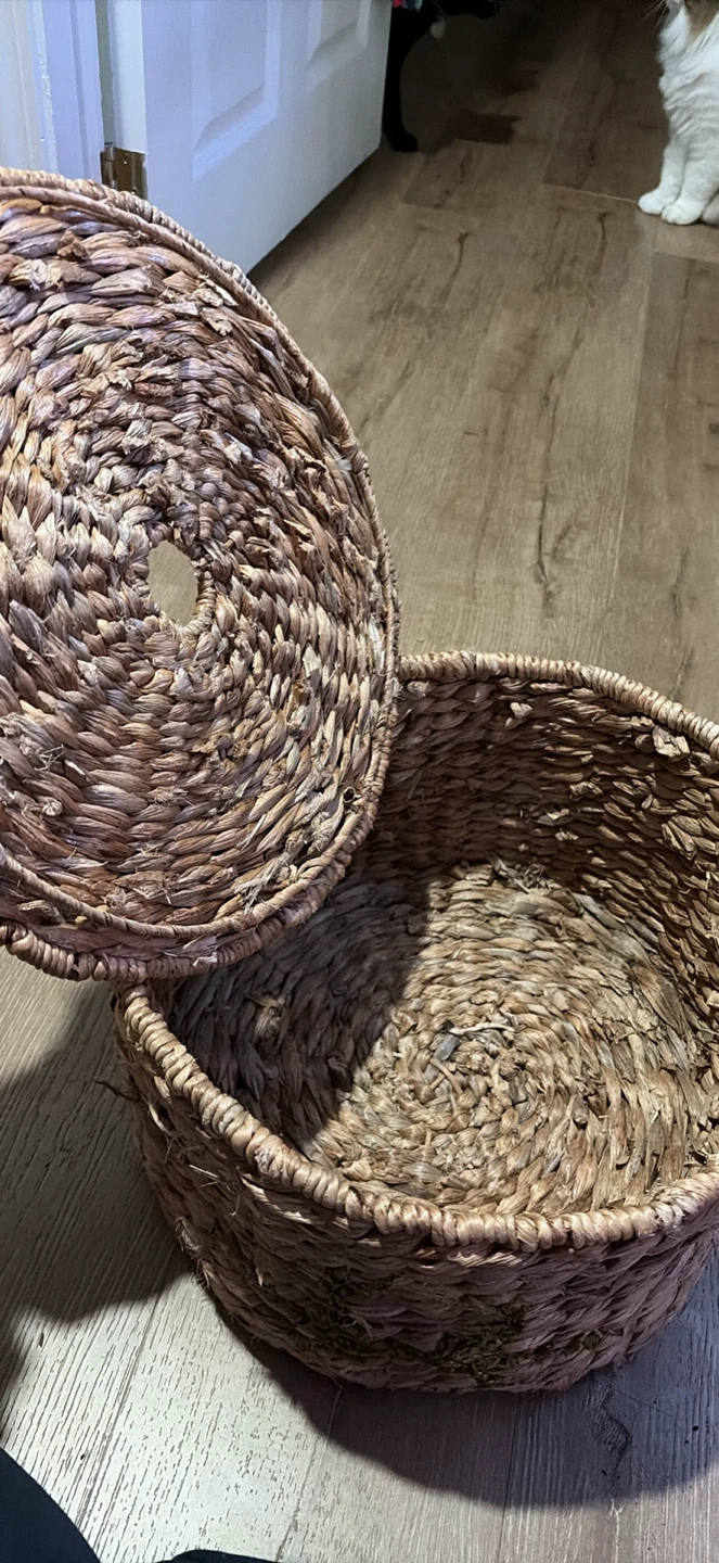 Woven Round Storage Basket with Lid - photo 3