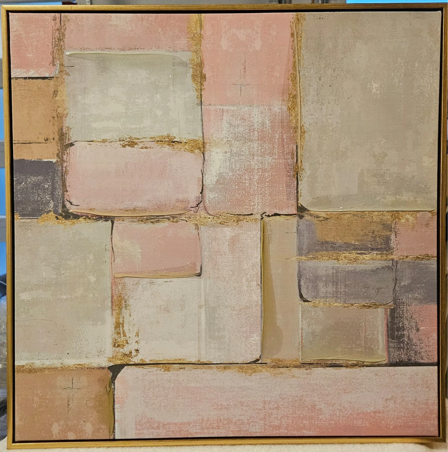 Framed Abstract Canvas Wall Art (23.5 x 23.5 inches)