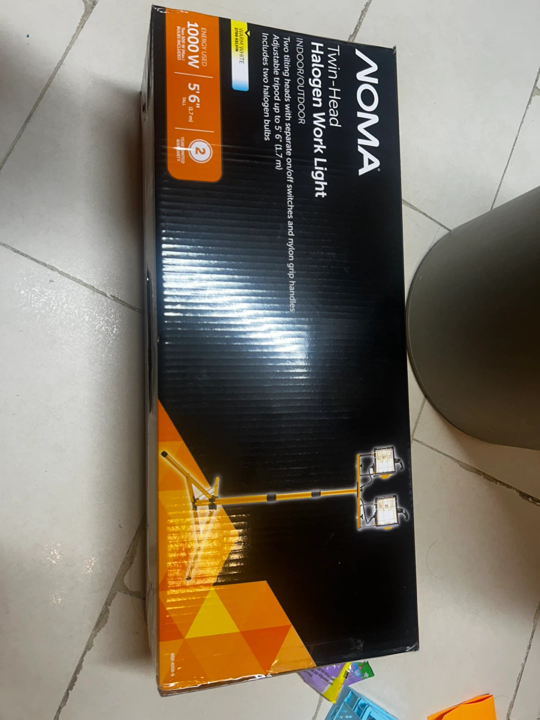 Noma twin head halogen work light