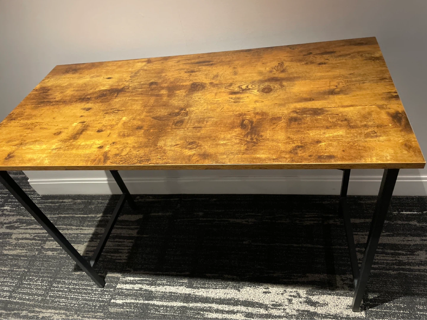 Wooden Top Desk with Black Metal Legs - photo 2