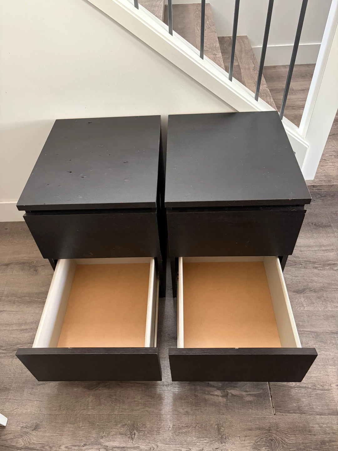 Pair of IKEA nightstands MALM black brown - photo 3