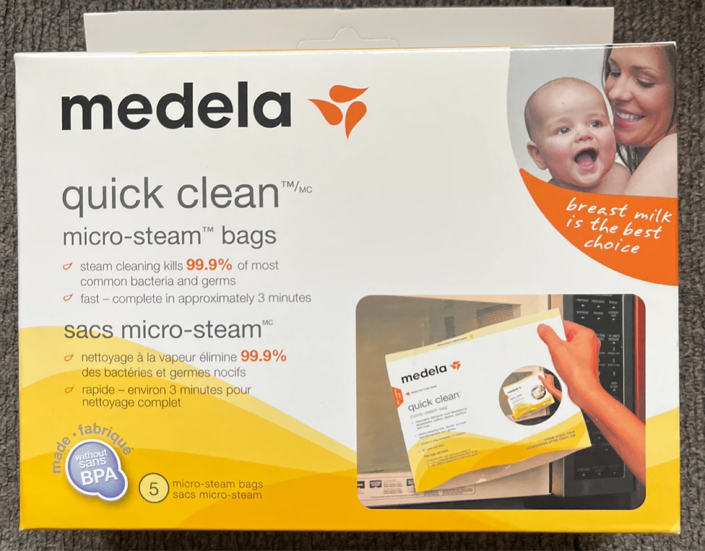 NEW - Medela Quick Clean Micro-Steam Bags - 5 Count