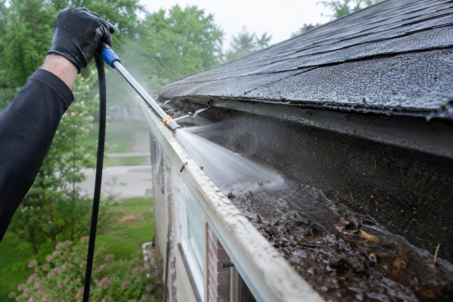Gutter Cleaning Wand with Hose Attachment