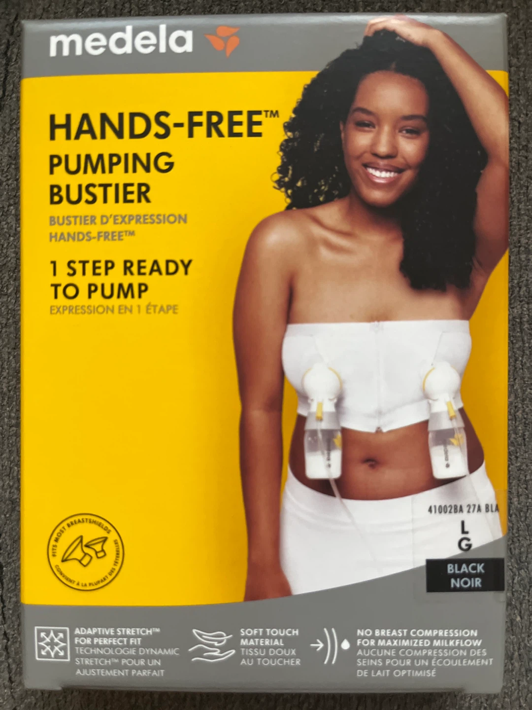 NEW - Medela Hands-Free Pumping Bustier - Black, Size L
