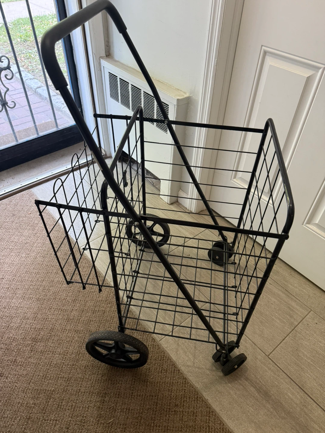 Black Portable Shopping Cart