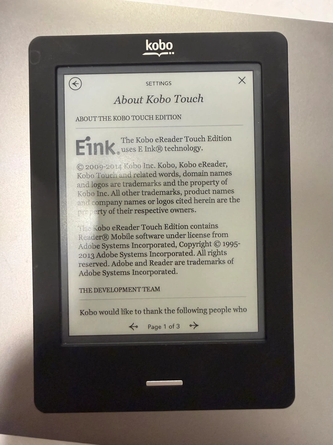 Kobo Touch eReader, only connect using computer
