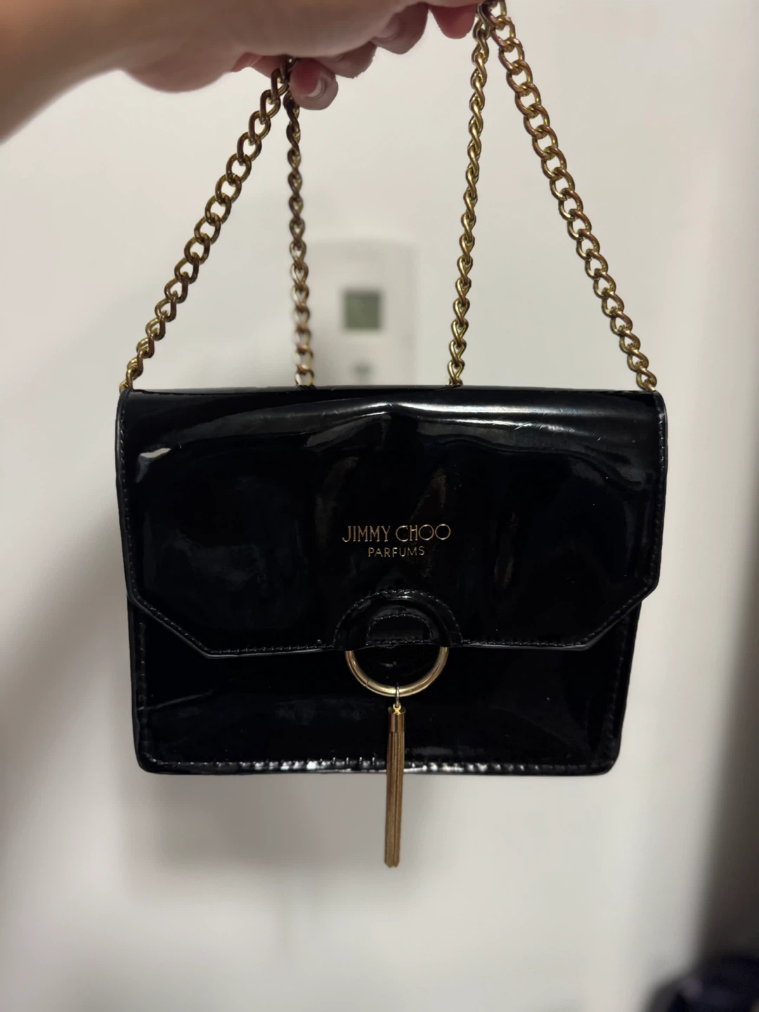 Jimmy Choo PARFUMS Black Patent Chain Bag