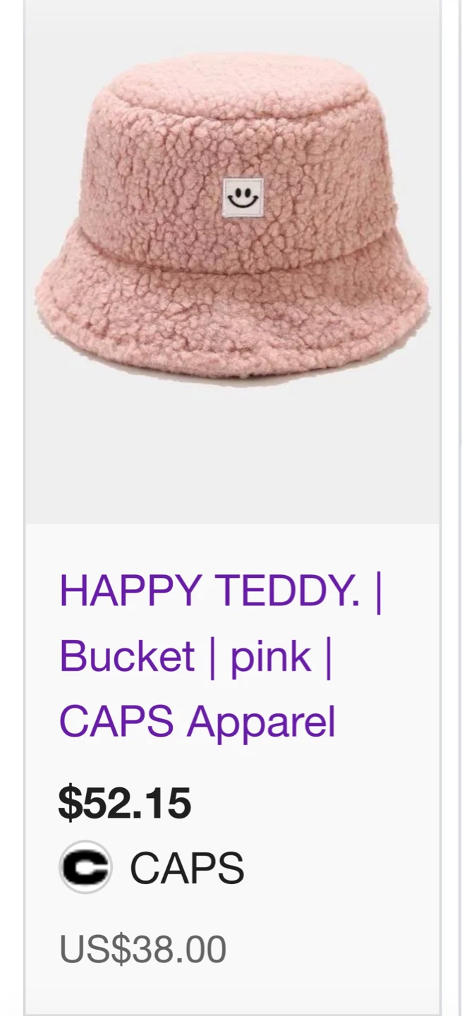 Happy Teddy Bucket Hat - Pink - photo 4