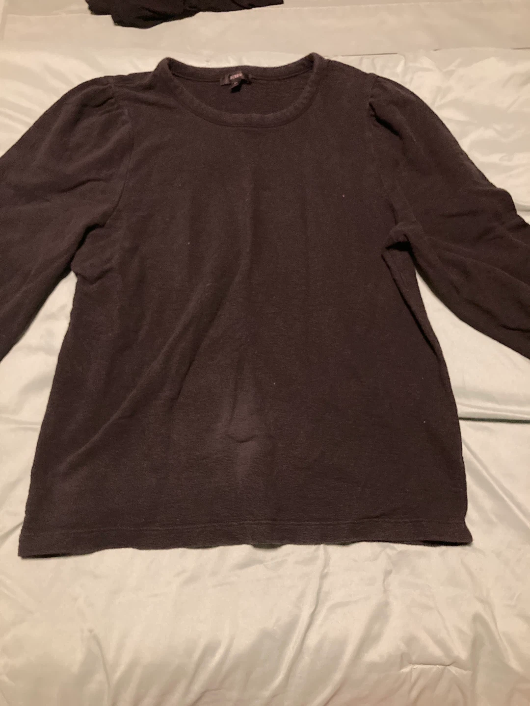 Black Long Sleeve Puff Sleeve Top