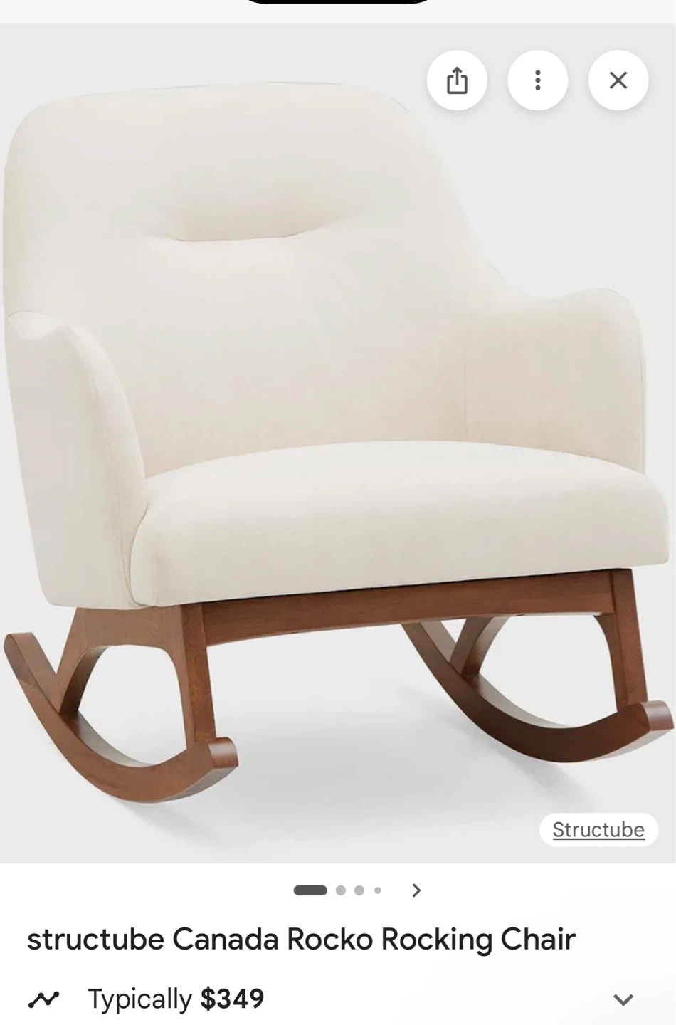 Structube Rocko Rocking Chair – Beige Fabric – - photo 4