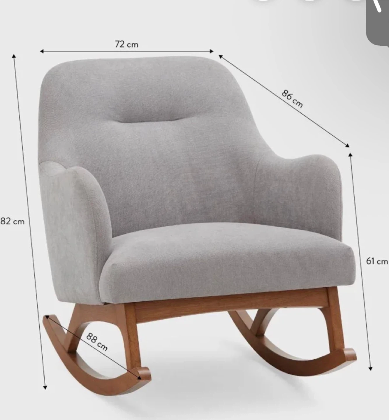 Structube Rocko Rocking Chair – Beige Fabric – - photo 5