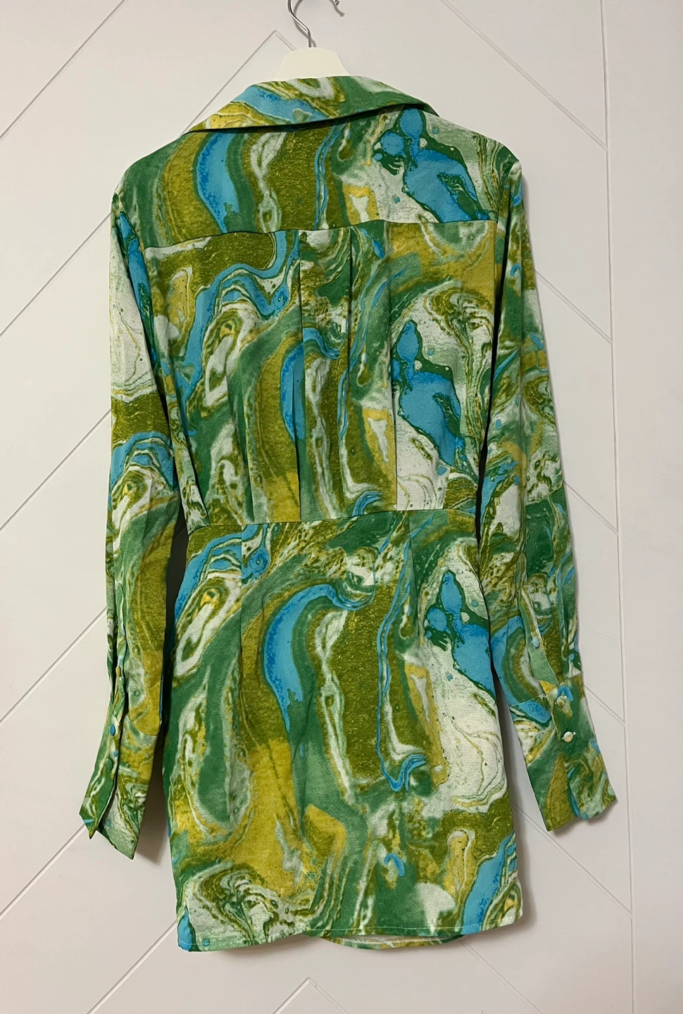 LUXXEL Swirl Print Button-Up Shirt Dress - photo 4