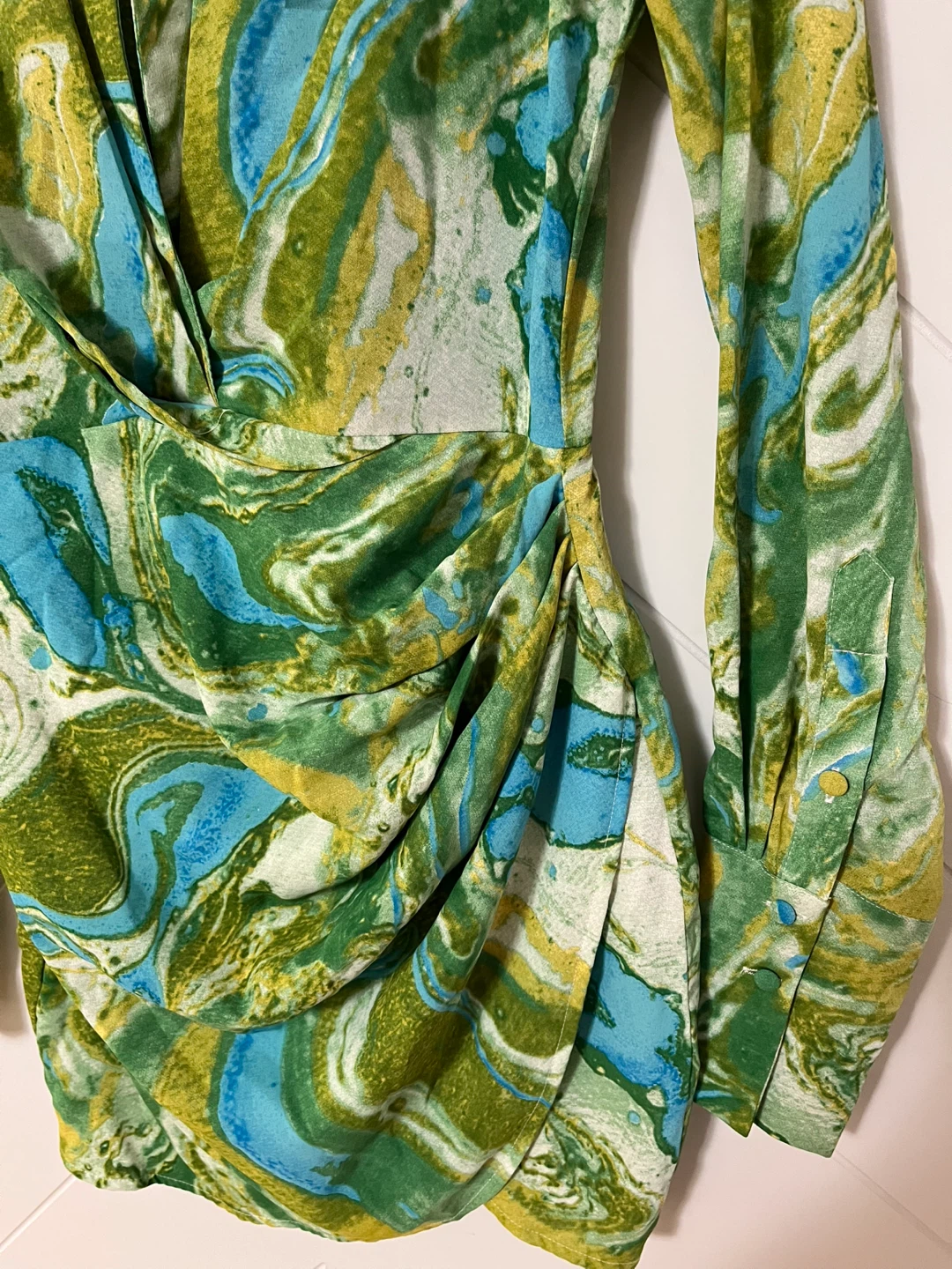 LUXXEL Swirl Print Button-Up Shirt Dress - photo 5