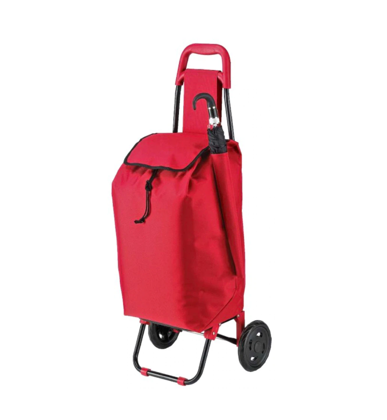 Red Shopping Cart with Wheels