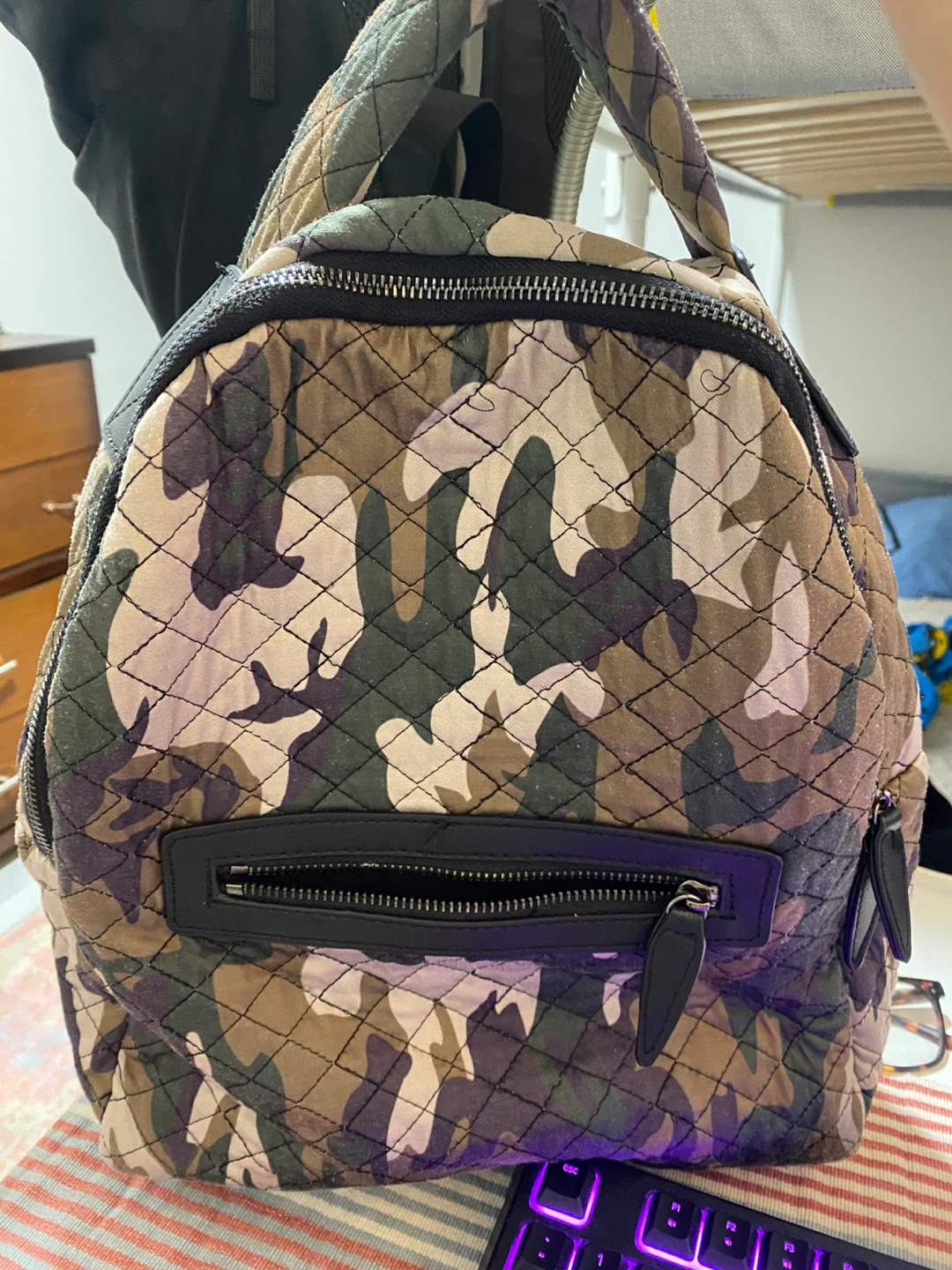 UrbanFit Camo Quilted Backpack