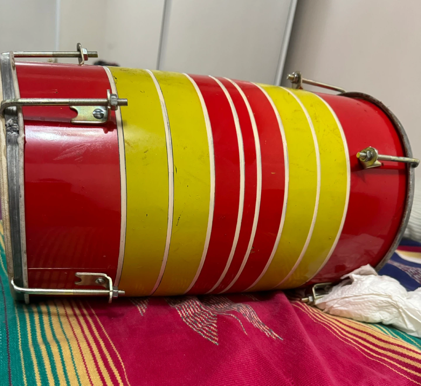 Red and Yellow Dholak Drum