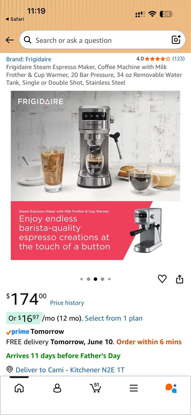Frigidaire Steam Espresso Maker with Milk Frother - photo 5