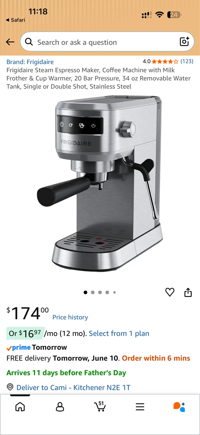Frigidaire Steam Espresso Maker with Milk Frother - photo 2