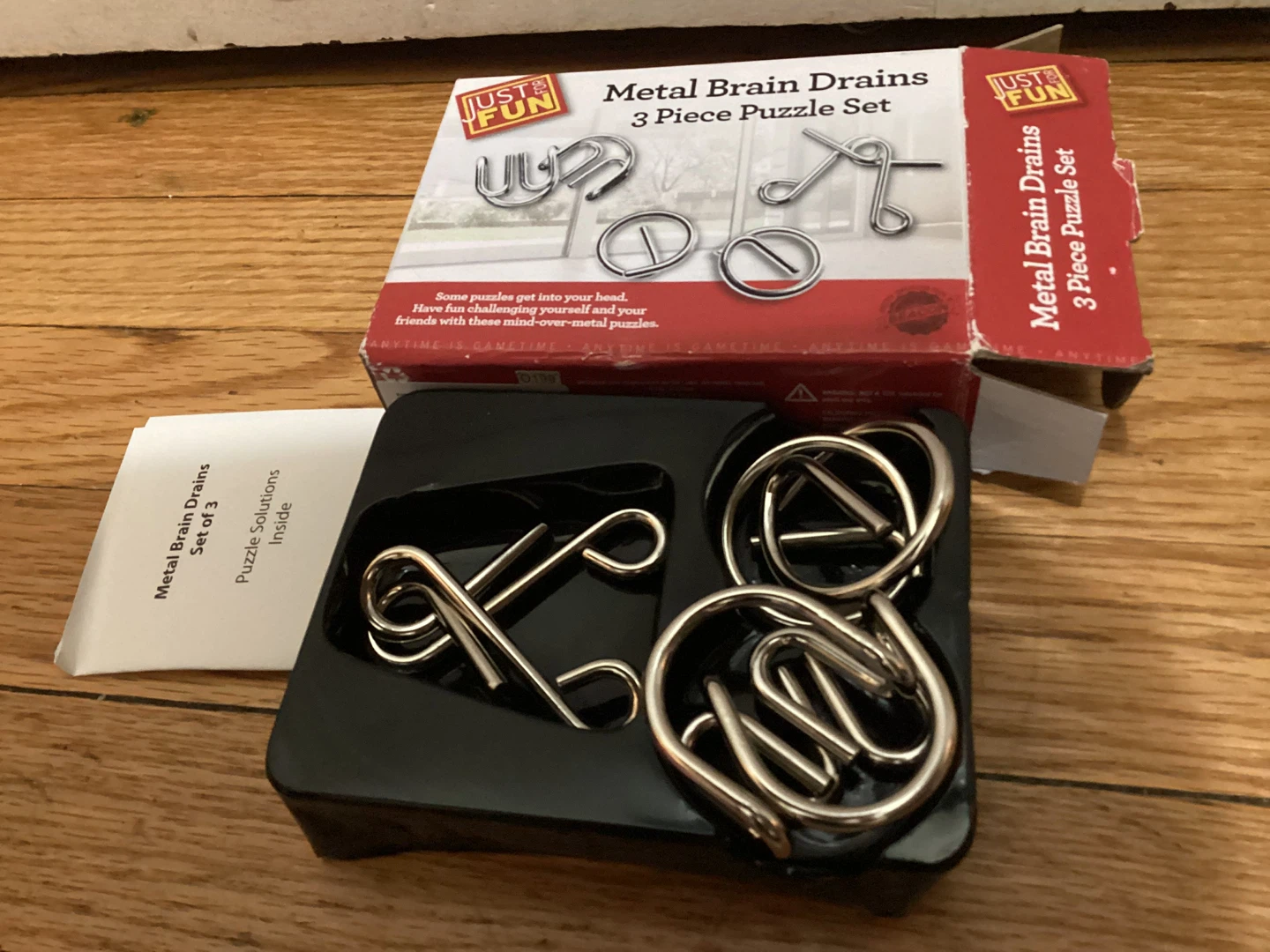 Just For Fun Metal Brain Drains 3 Piece Puzzle Set