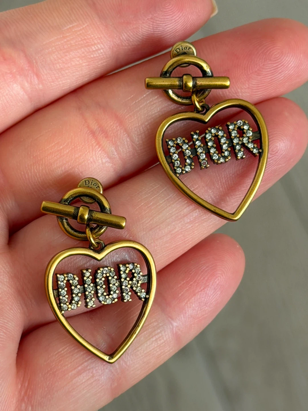 Dior Heart Earrings with Crystals