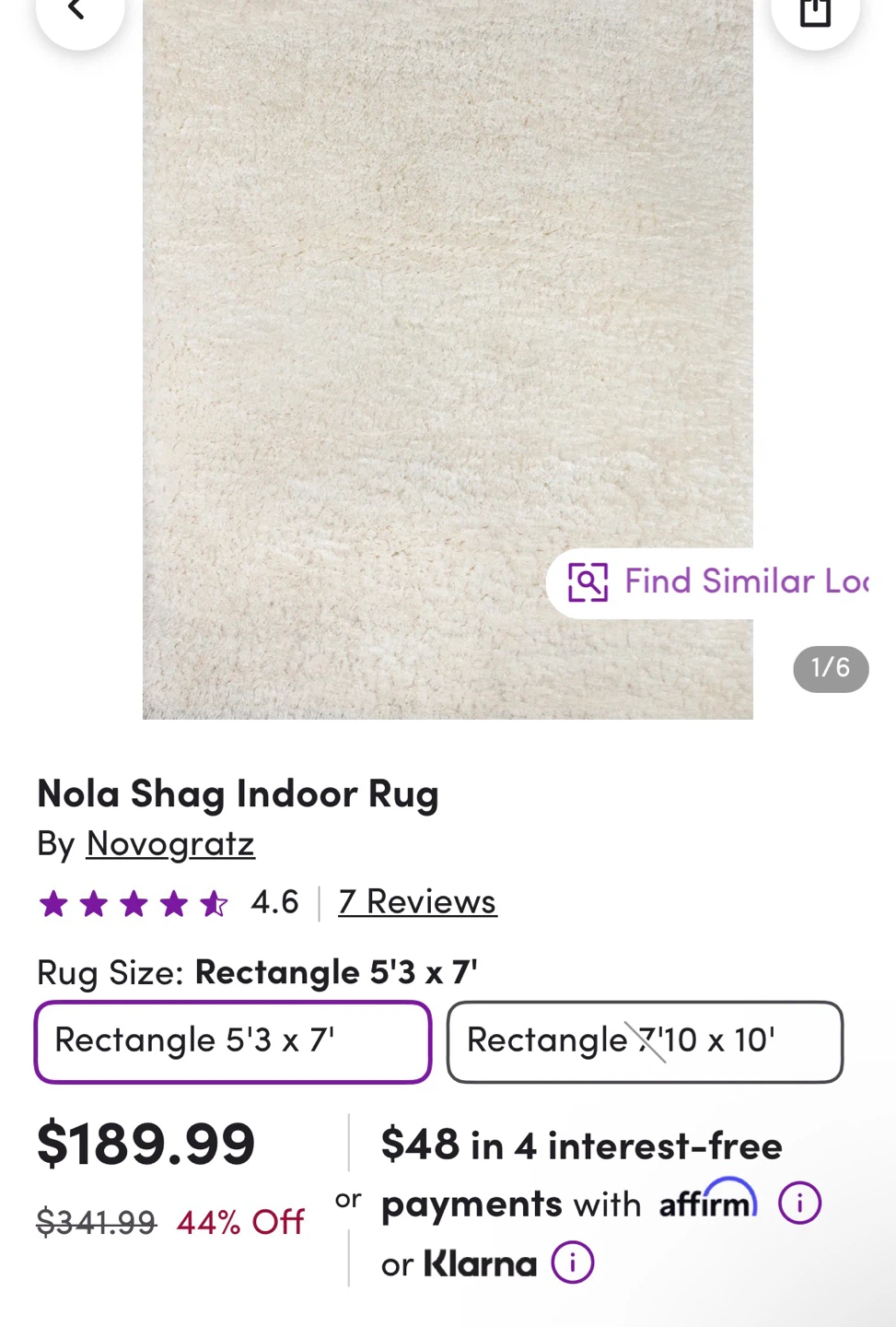 Novogratz Nola Shag Indoor Rug 5'3" x 7' - photo 3
