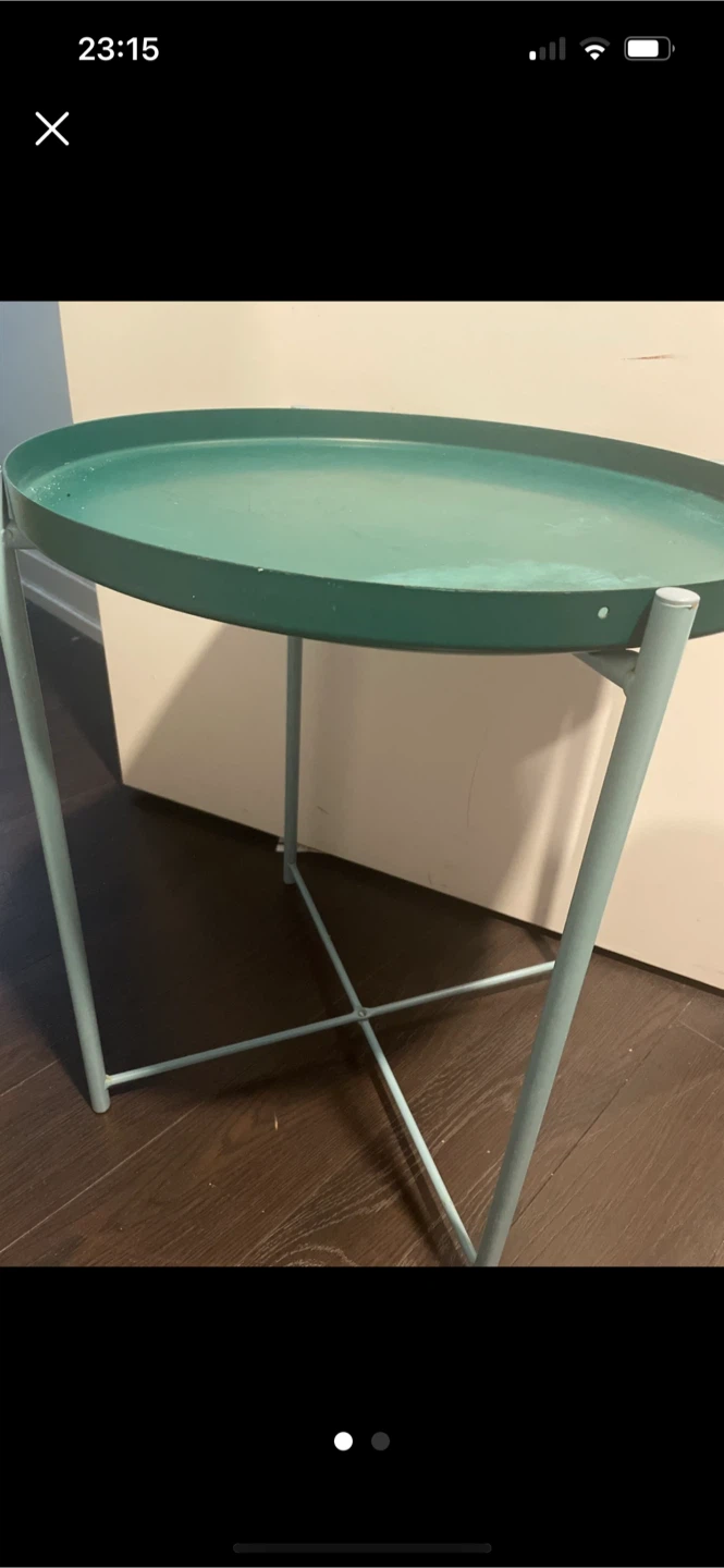 Metal Side Table and wooden side table