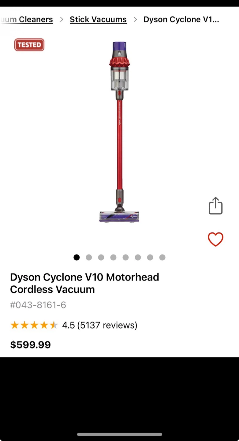 Dyson Cyclone V10 Motorhead Cordless Vacuum