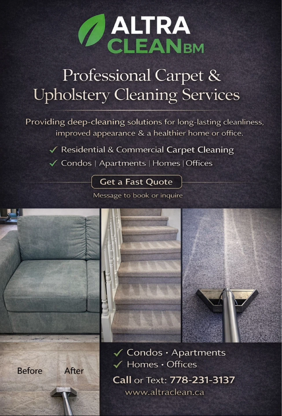 Professional Carpet & Upholstery Cleaning Services