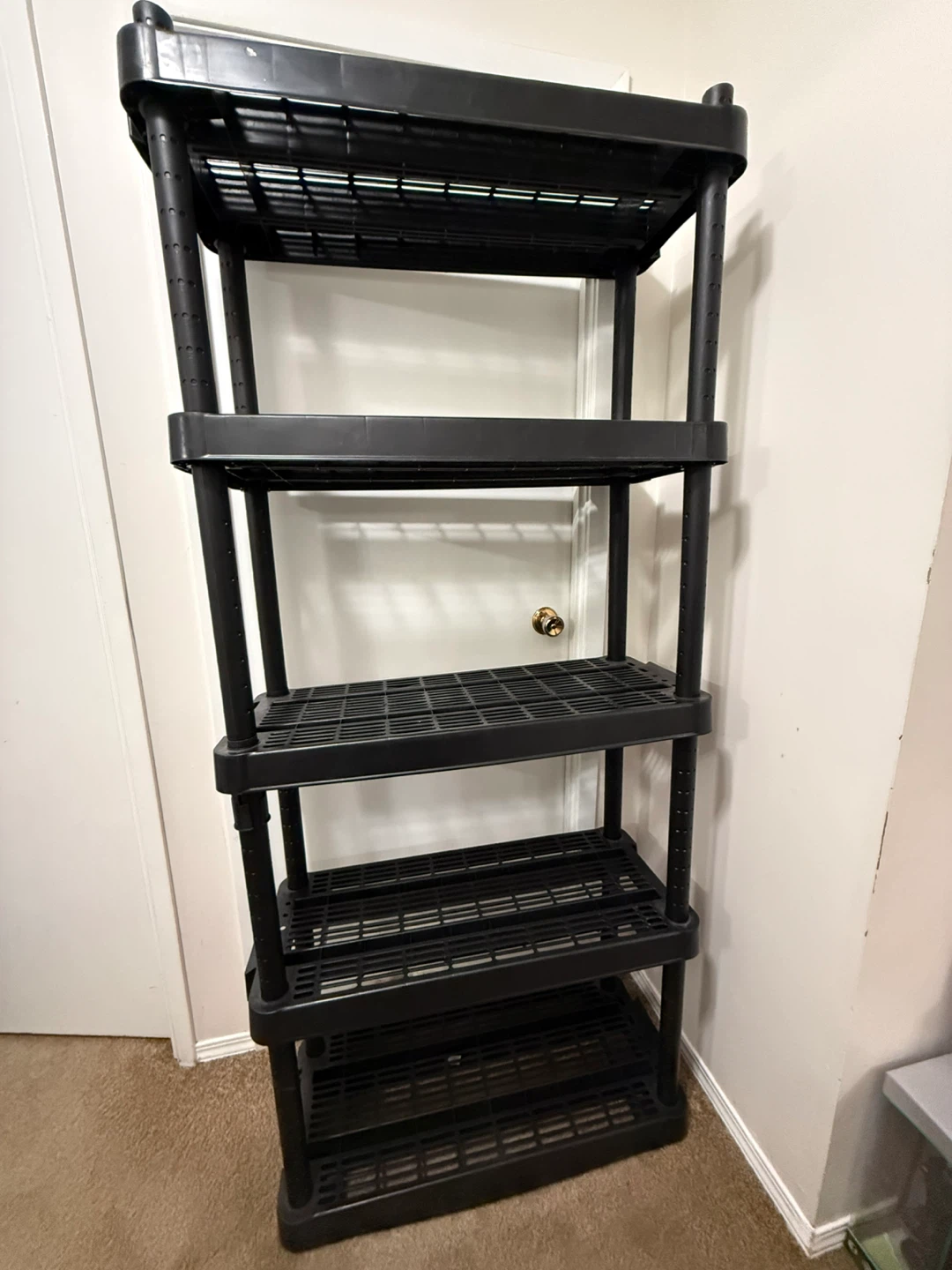 Black 5-Tier Plastic Shelving Unit